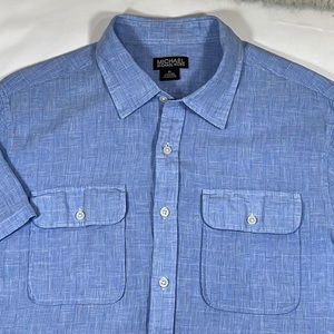 Michael Kors Men’s Shortsleeve Casual Button Down Shirt Size XL
